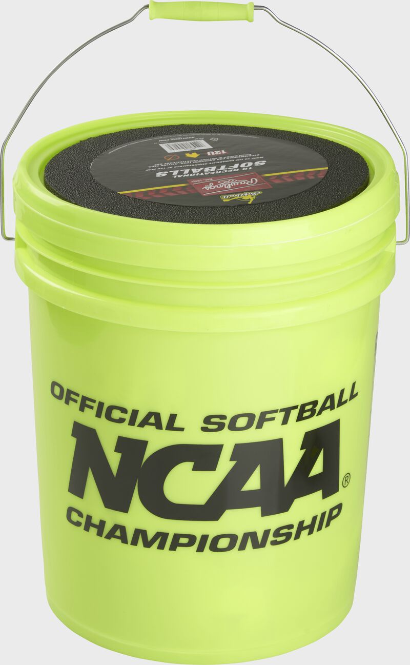 6 Gallon Bucket of Youth Recreation Softballs, Bucket With 18 Balls