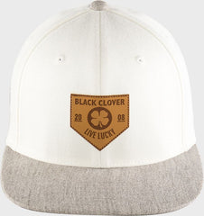 Rawlings Black Clover Leather Patch Flat Bill Hat