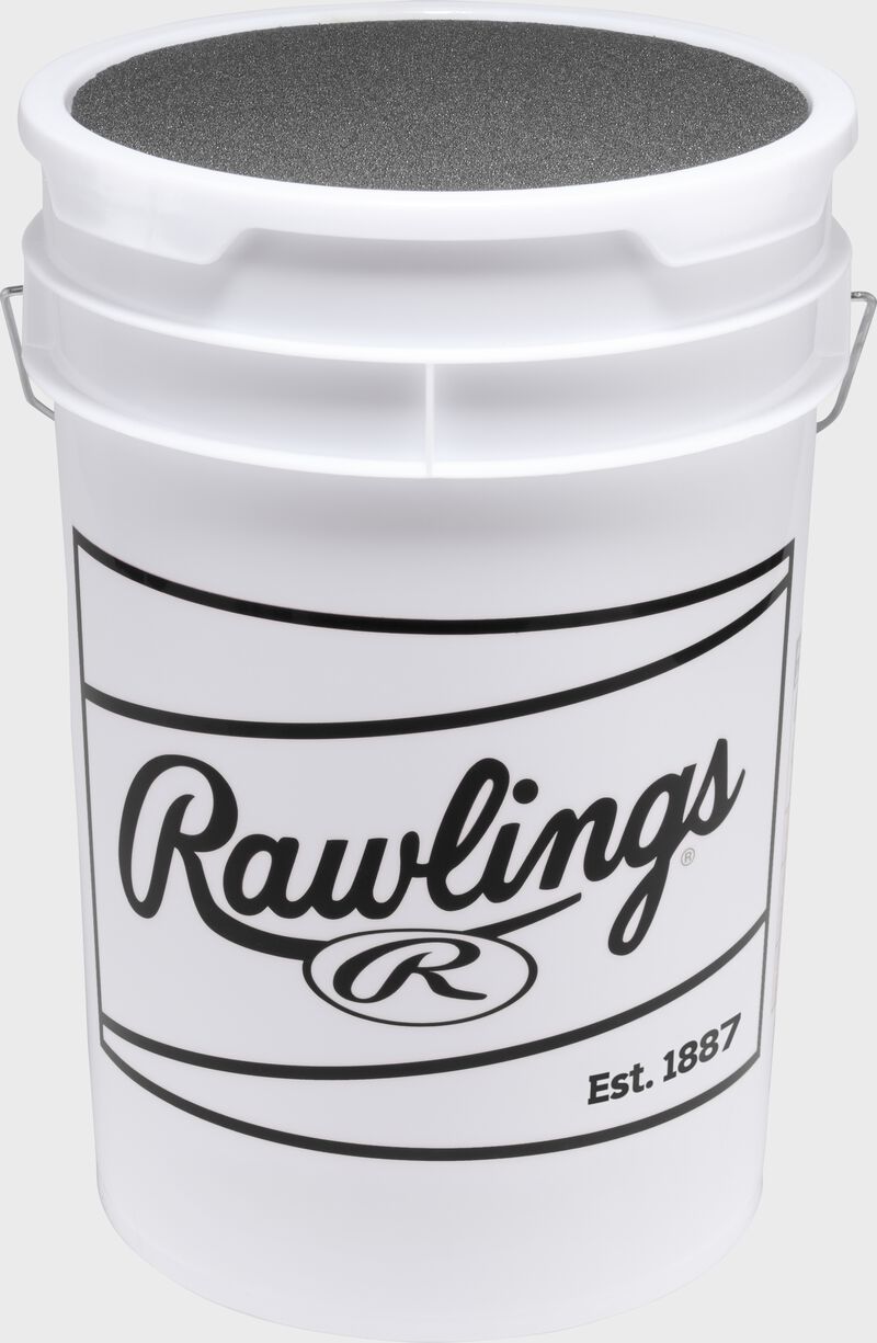 Rawlings 6-Gallon Bucket of R100-PC Pro Comp Hich School Practice Baseballs , Bucket with 24 Balls