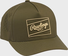 Rawlings Dark Green Laser Performance Patch Snapback Hat