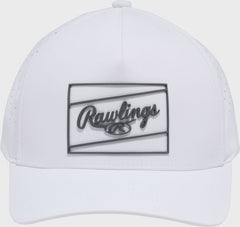 Rawlings White Laser Performance Patch Snapback Hat