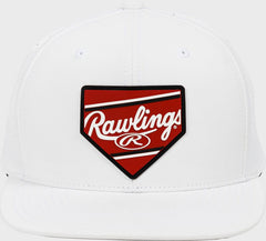Rawlings White Home Plate Performance Flat Bill Snapback Hat