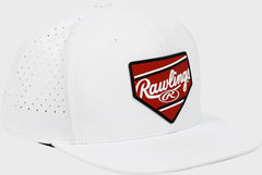 Rawlings White Home Plate Performance Flat Bill Snapback Hat