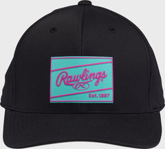 Rawlings Black Performance Curved Bill Snapback Hat