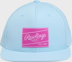 Rawlings Light Blue Performance Flat Bill Snapback Hat