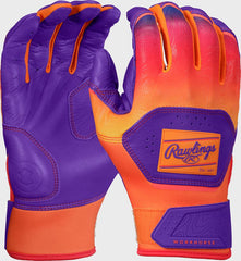 Rawlings Workhorse Purple/Orange Adult Fun Burst Batting Gloves