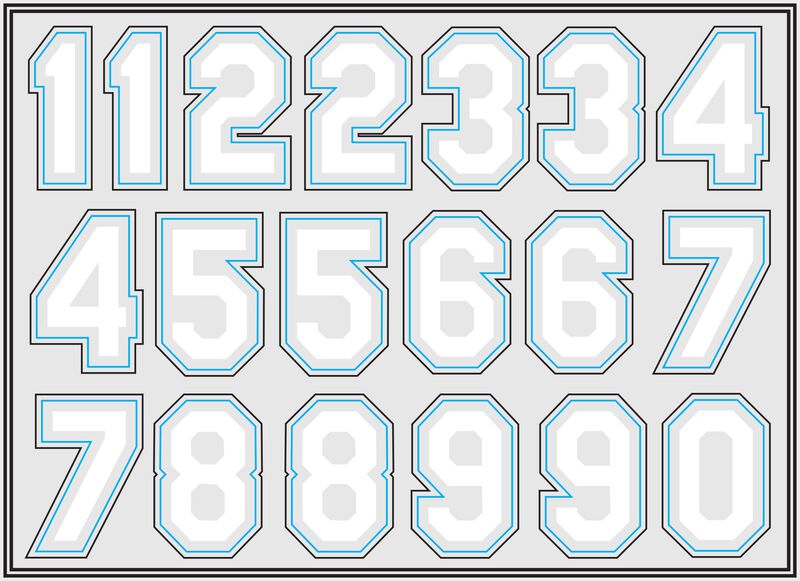 Rawlings Helmet Numbers Decal Kit