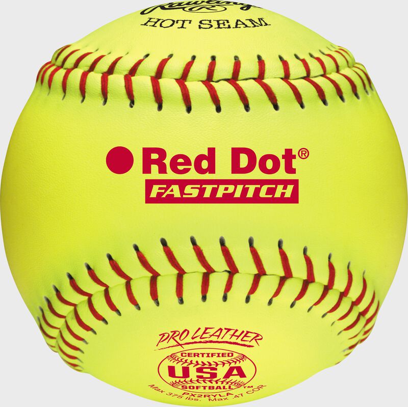Rawlings 12-Inch Pro Leather Red Dot USA Fastpitch Softball, Dozen