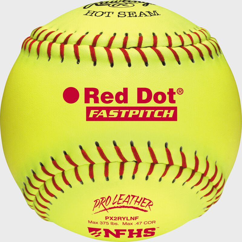 Rawlings 12-Inch Pro Leather Red Dot NFHS Fastpitch Softball, Dozen