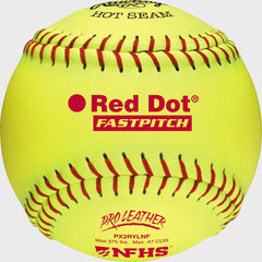 Rawlings 12-Inch Pro Leather Red Dot NFHS Fastpitch Softball, Dozen