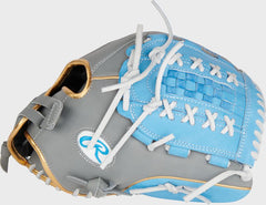 Liberty Advanced Color Series 12.5 in Fastpitch Glove, Gray/Columbia Blue