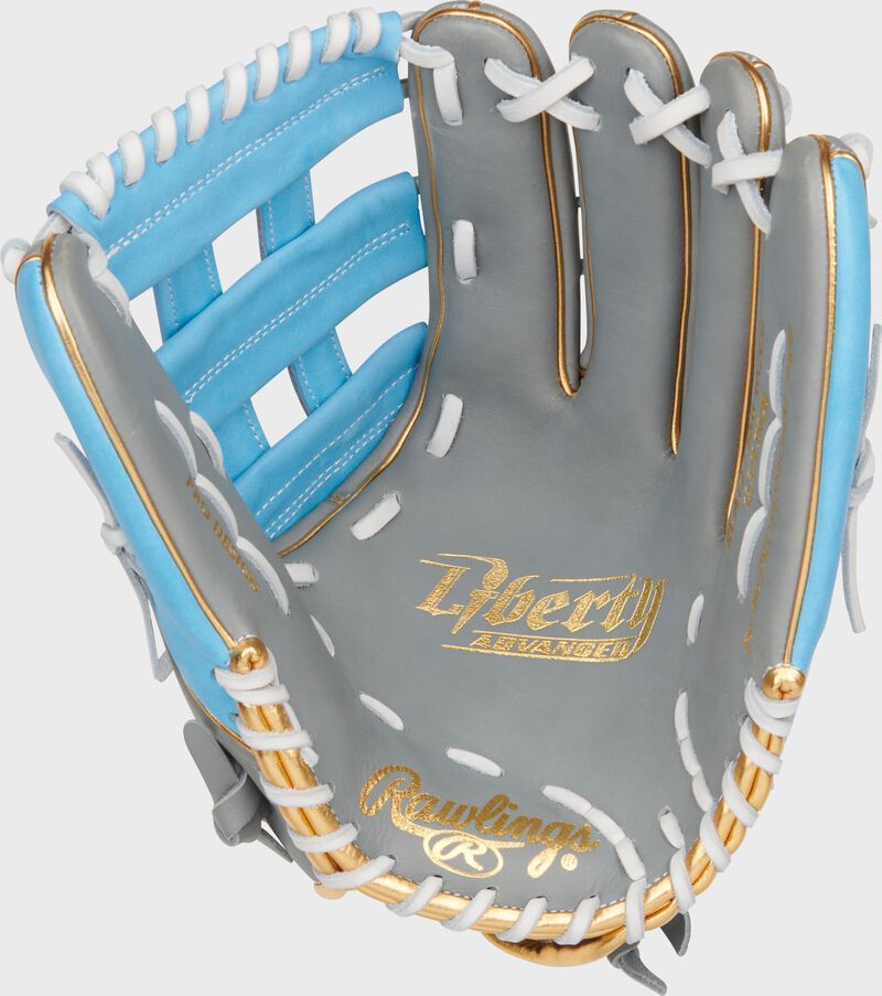 Liberty Advanced Color Series 12.75 in Outfield Glove, Gray/Columbia Blue