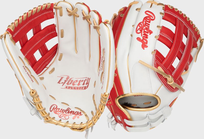 Liberty Advanced Color Series 12.75 in Outfield Glove, White/Scarlet, Left