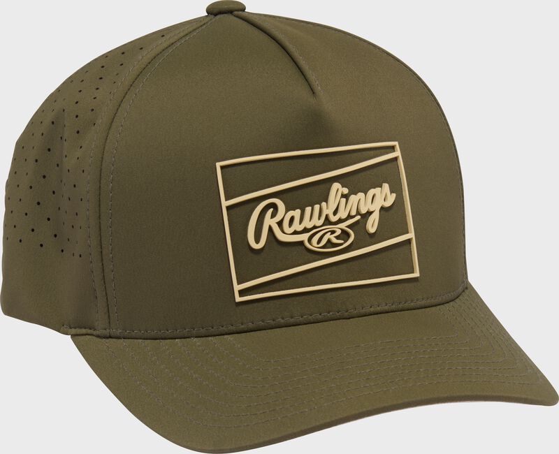 Rawlings Dark Green Laser Performance Patch Snapback Hat
