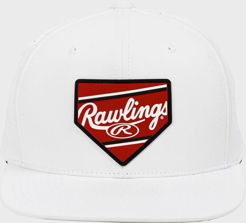 Rawlings White Home Plate Performance Flat Bill Snapback Hat