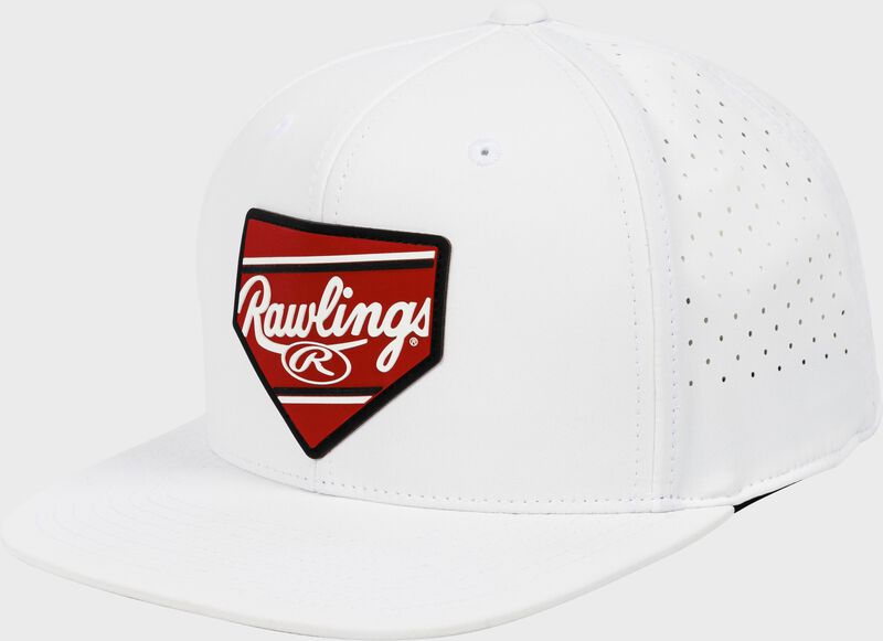 Rawlings Home Plate Performance Flat Bill Snapback Hat, Light Blue