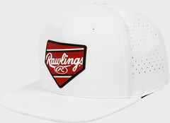 Rawlings White Home Plate Performance Flat Bill Snapback Hat