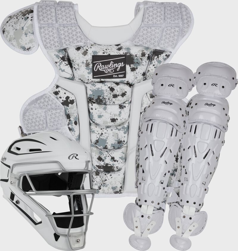 Limited Edition Mach Mint/Pink Spatter Catcher's Gear Set, Adult, Intermediate, Youth