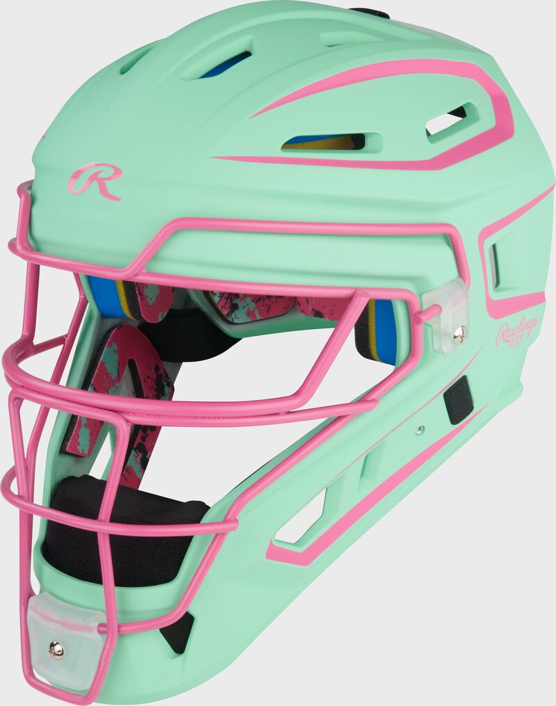Limited Edition Mach Mint/Pink Spatter Catcher's Gear Set, Adult, Intermediate, Youth